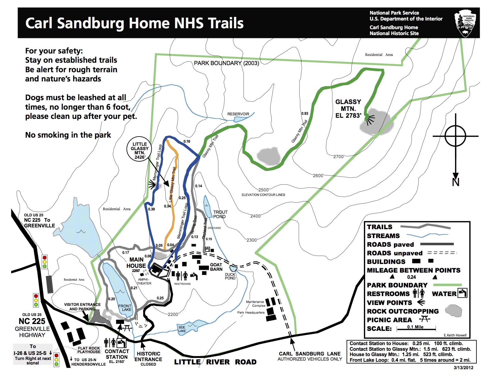 Carl Sandburg Home trail map