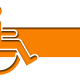 Orange handicap symbol with arrow
